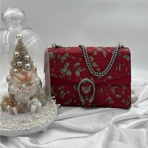 Gucci Dionysus GG Matelassé Shoulder Bag – Red Baroque Leather Appliqué